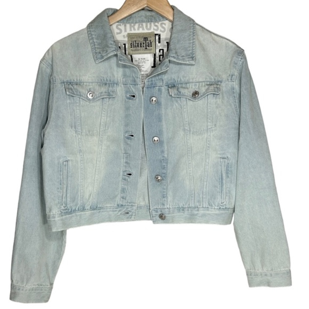 Levis SilverTab Jean Jacket‎ Girls Size XL Light Blue Denim Levi’s Trucker NWT